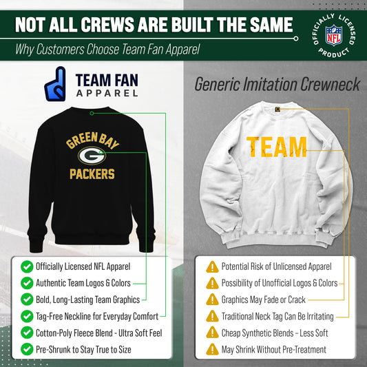 Green Bay Packers NFL Crewneck Sweatshirt - Black