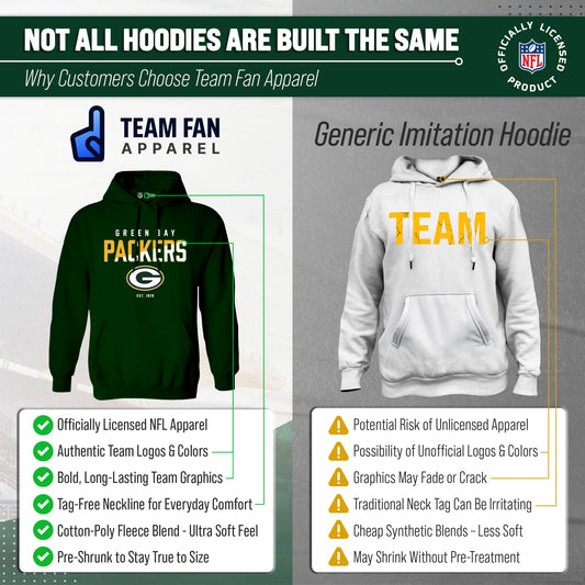 Green Bay Packers Packers Hoodie Fleece Sweatshirt for Men and Women - Forest Green