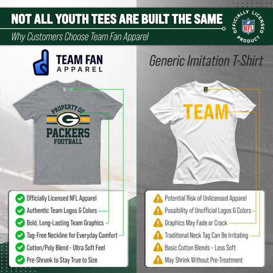 Green Bay Packers NFL Youth Property Of T-Shirt Boys Girls Tee