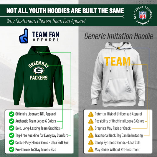 Green Bay Packers Youth Gameday Hoodie Sweatshirt - Forest Green