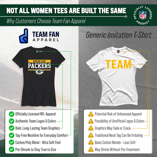 Green Bay Packers Women's NFL Charcoal T-Shirt Short Sleeve - Charcoal