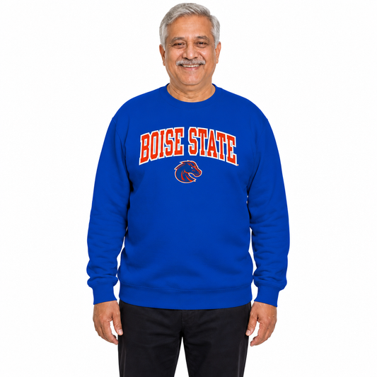 Boise State Broncos NCAA Tackle Twill Crewneck Sweatshirt Men Women - Royal