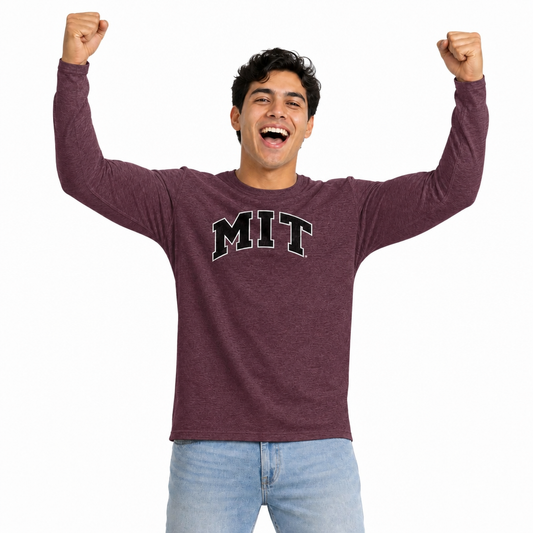 MIT Engineers Logo Long Sleeve Shirt Men Women Unisex NCAA Licensed - Maroon