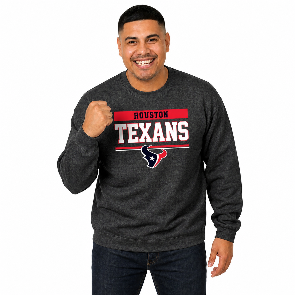 Houston Texans NFL Team Block Crewneck Sweatshirt - Charcoal