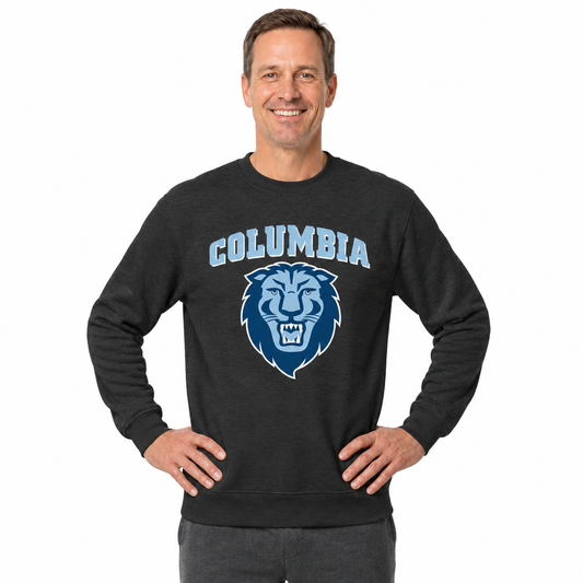 Columbia Lions NCAA Adult Charcoal Crewneck Fleece Sweatshirt - Charcoal