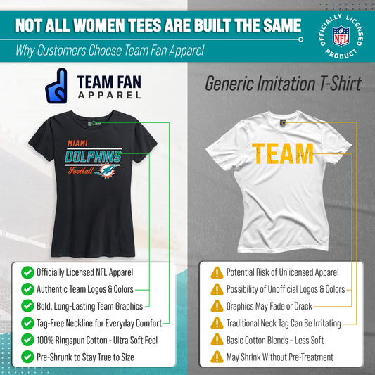 Miami Dolphins NFL Women's Gameday Short Sleeve Crew Neck T-Shirt - Black