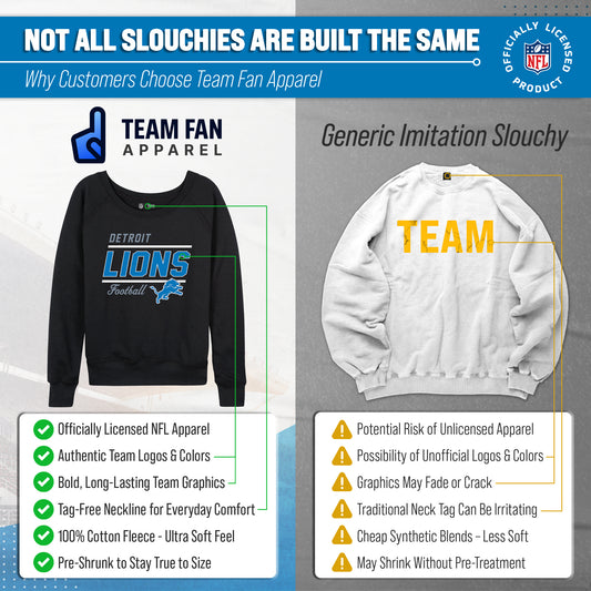 Detroit Lions Women's Gameday Crewneck Sweatshirt Long Sleeve - Black