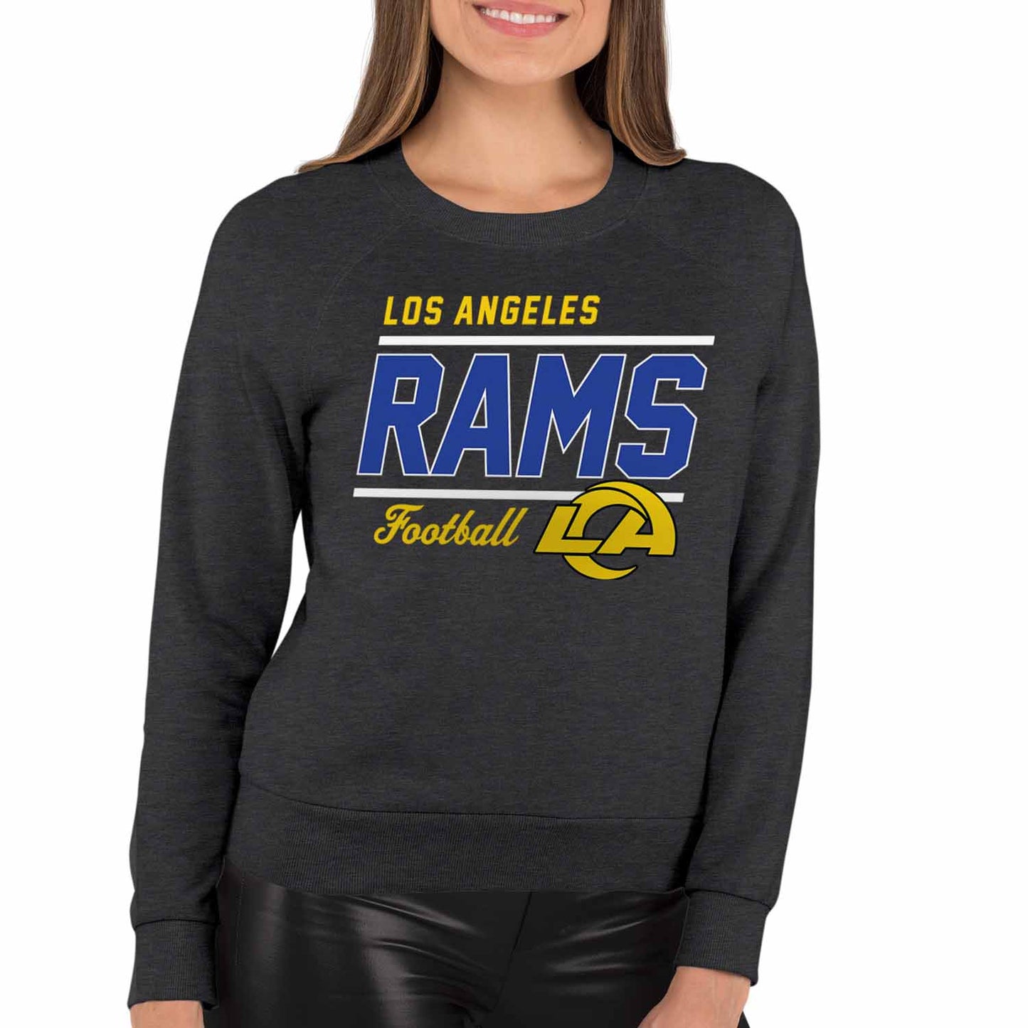 Los Angeles Rams NFL Women's Gameday Crewneck Sweatshirt - Charcoal