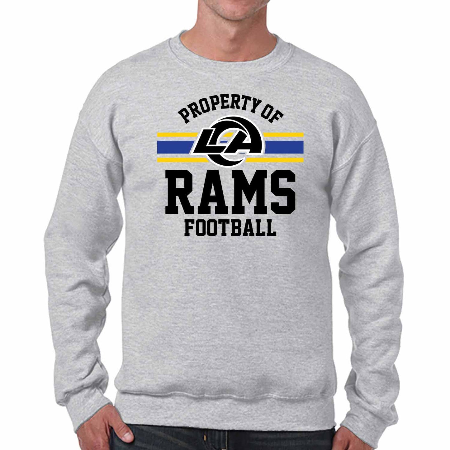 Los Angeles Rams NFL Property Of Crewneck Sweatshirt - Sport Gray