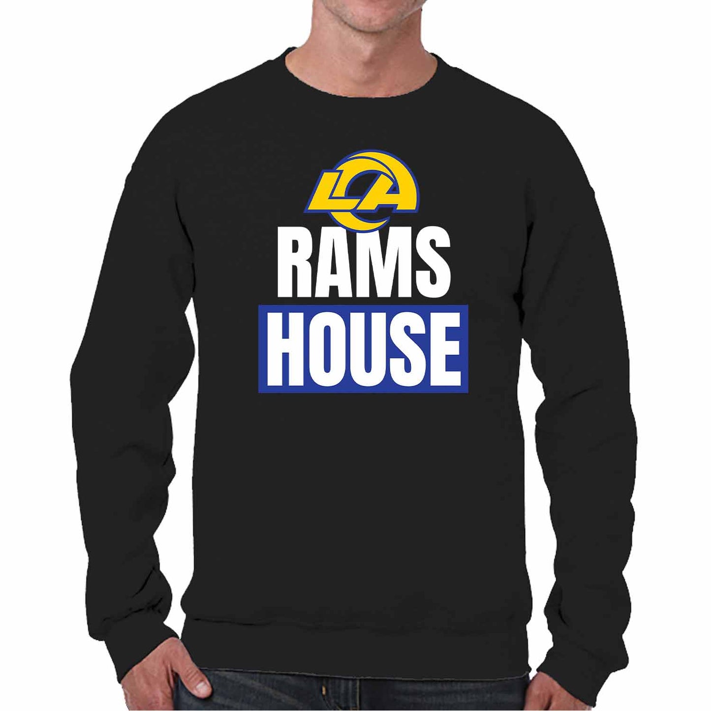Los Angeles Rams NFL Adult Slogan Crewneck Sweatshirt - Black