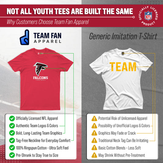Atlanta Falcons Youth NFL Large Logo Short Sleeve T-Shirt - Red