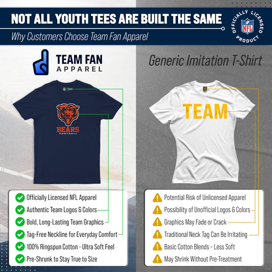 Chicago Bears Youth NFL Large Logo Short Sleeve T-Shirt - Navy