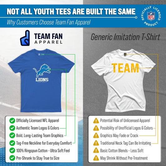 Detroit Lions Youth NFL Large Logo Short Sleeve T-Shirt - Royal