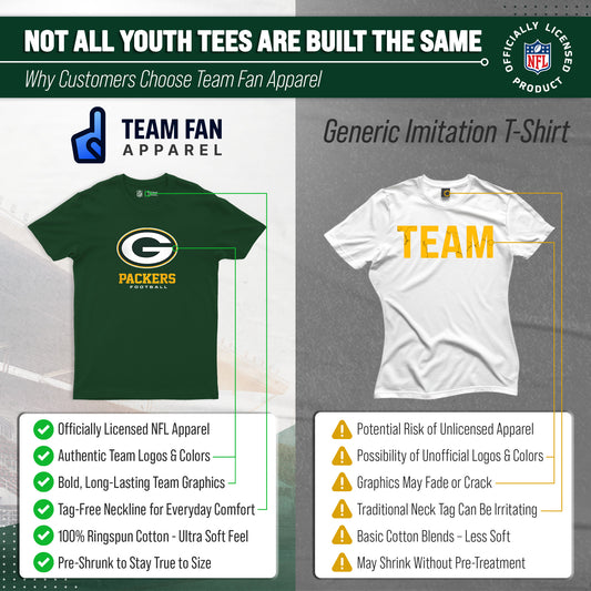 Green Bay Packers Youth NFL Large Logo Short Sleeve T-Shirt - Green