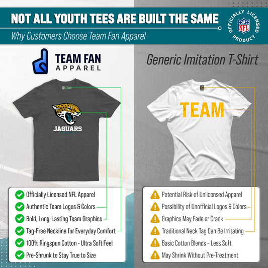 Jacksonville Jaguars Youth NFL Large Logo Short Sleeve T-Shirt - Charcoal