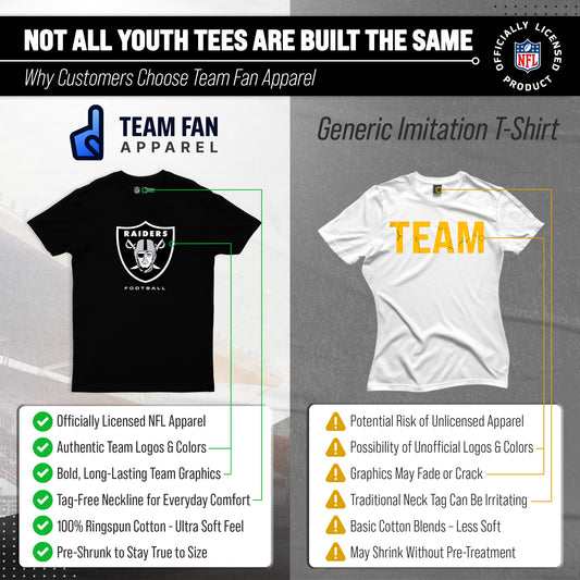 Las Vegas Raiders Youth NFL Large Logo Short Sleeve T-Shirt - Black