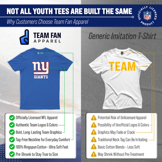 New York Giants Youth NFL Large Logo Short Sleeve T-Shirt - Royal