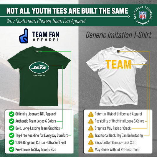 New York Jets Youth NFL Large Logo Short Sleeve T-Shirt - Green