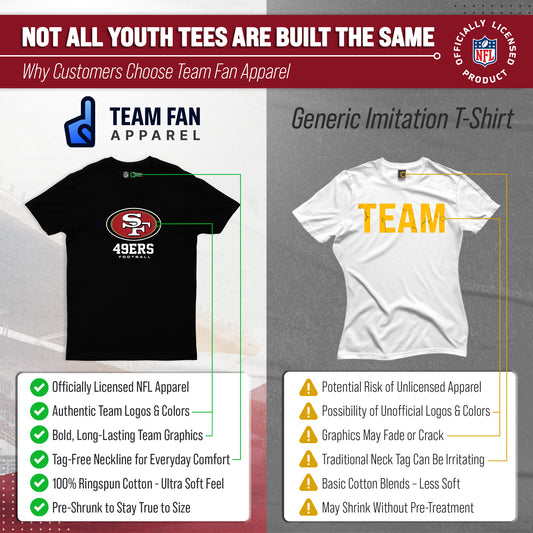 San Francisco 49ers Youth NFL Large Logo Short Sleeve T-Shirt - Black