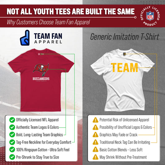 Tampa Bay Buccaneers Youth NFL Large Logo Short Sleeve T-Shirt - Cardinal