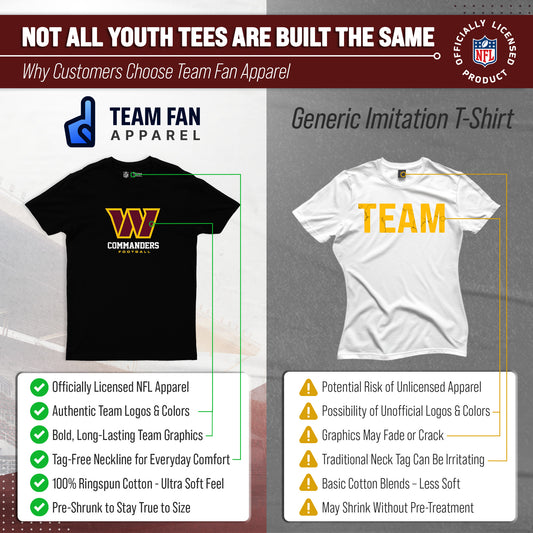 Washington Commanders Youth NFL Large Logo Short Sleeve T-Shirt - Black