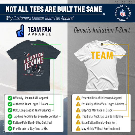 Houston Texans NFL Distressed Helmet T-Shirt - Navy Heather