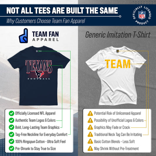 Houston Texans NFL Adult Overtime Blueprint Tagless Tee Unisex - Navy