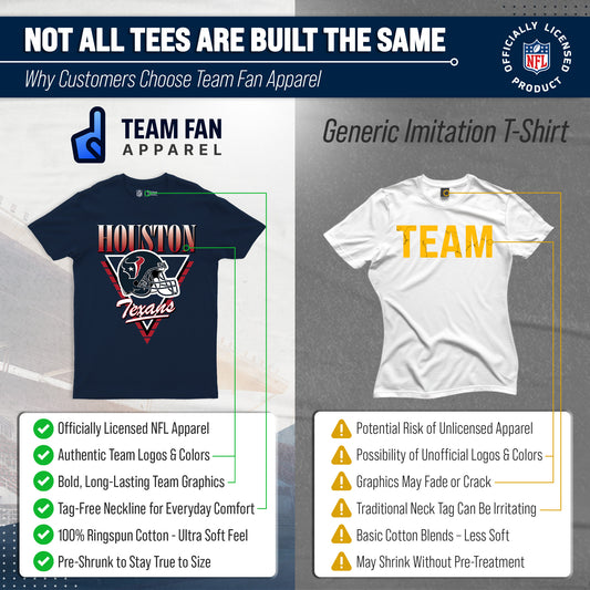 Houston Texans NFL Retro Triangle T-Shirt - Navy