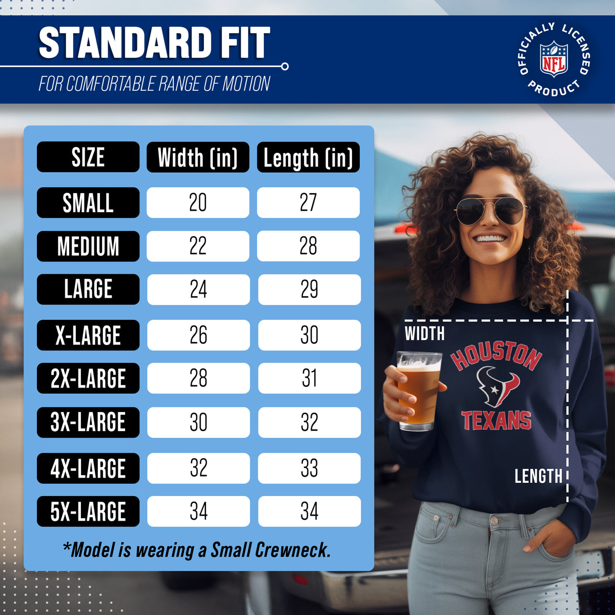 Houston Texans NFL Adult Gameday Football Crewneck Sweatshirt - Navy