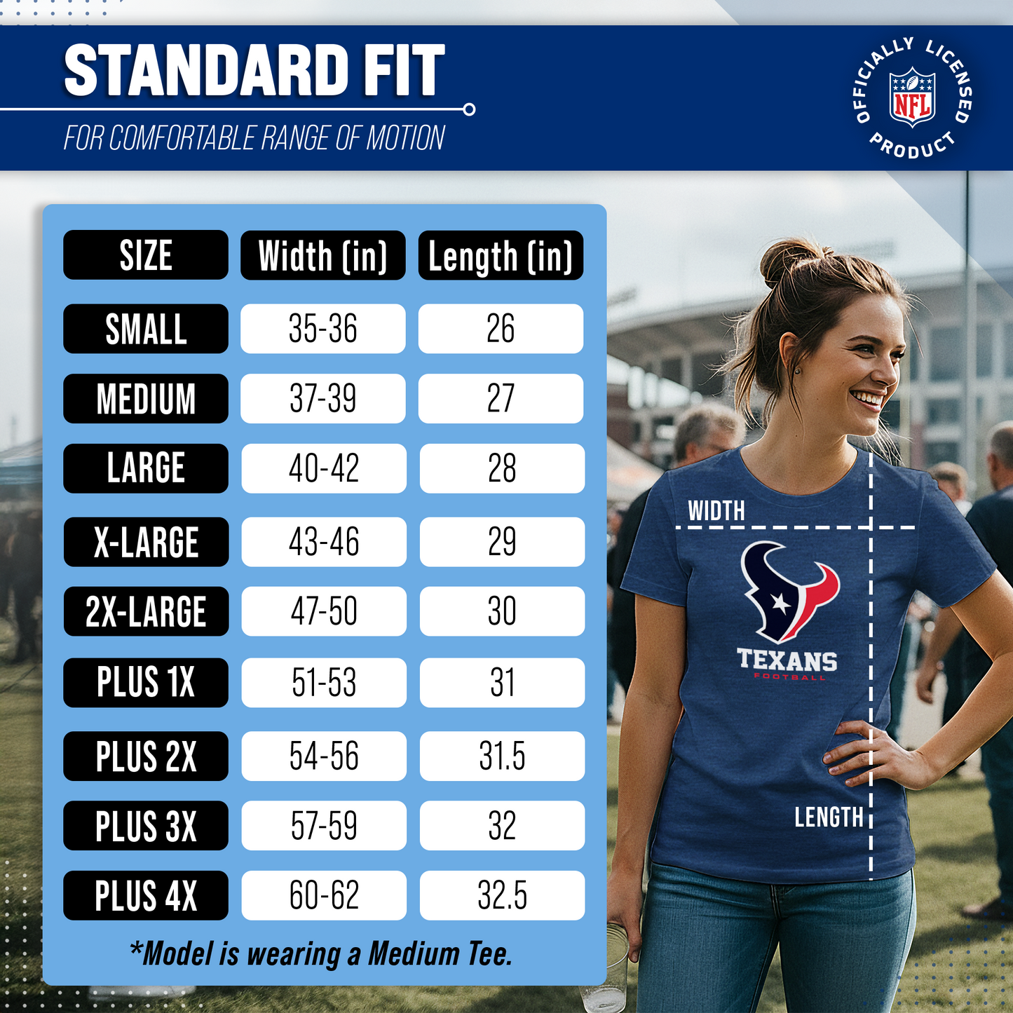 Houston Texans Women's NFL Ultimate Fan Logo Short Sleeve T-Shirt - Navy