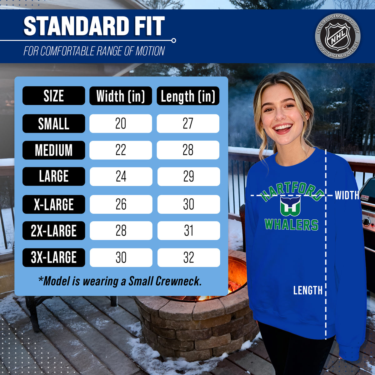 Hartford Whalers Whalers NHL Crewneck Sweatshirt for Men and Women - Royal
