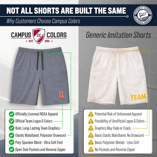 Illinois Fighting Illini NCAA Men’s University Athletic Performance Shorts - Navy Heather