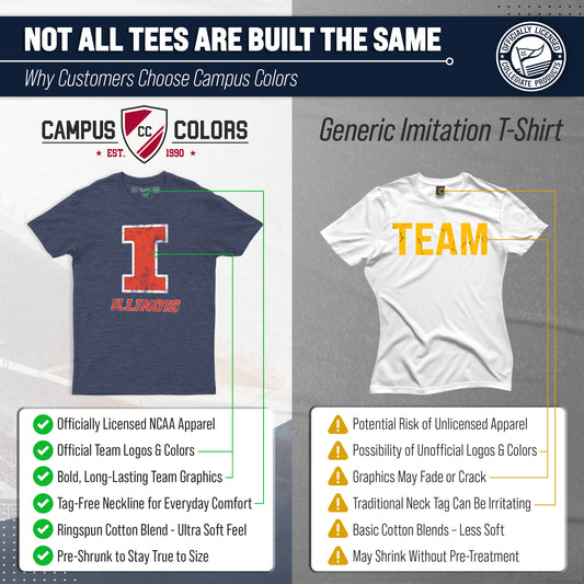 Illinois Fighting Illini Heathered Logo T-Shirt - Navy