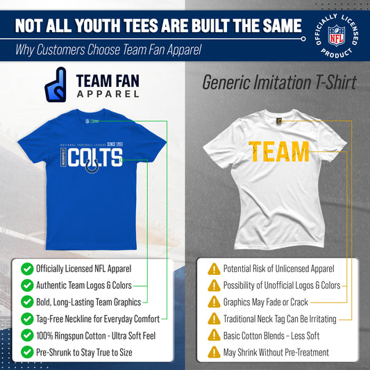 Indianapolis Colts NFL Youth Modern Endzone T-Shirt Unisex Boys Girls - Royal