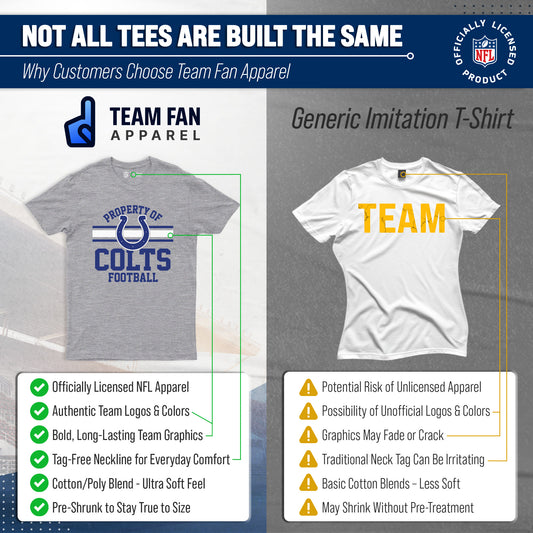 Indianapolis Colts NFL Property Of T-Shirt - Sport Gray