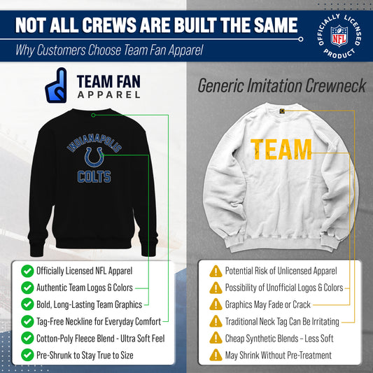 Indianapolis Colts NFL Adult Gameday Football Crewneck Sweatshirt - Black
