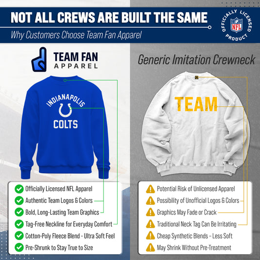 Indianapolis Colts NFL Gameday Crewneck Sweatshirt Fleece Pullover Unisex - Royal