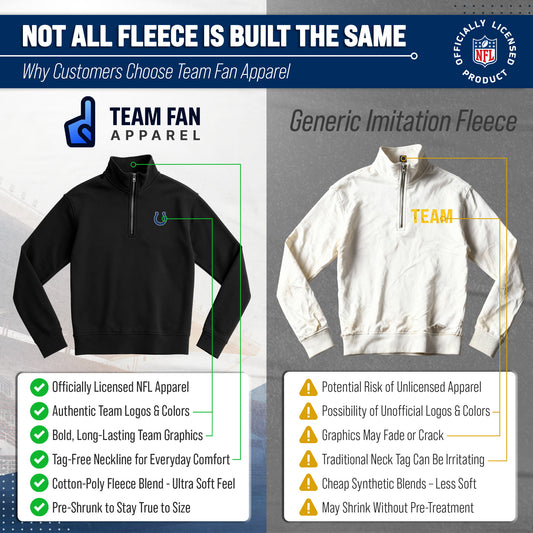 Indianapolis Colts NFL Quarter Zip Fleece Pullover Unisex Sweatshirt - Black