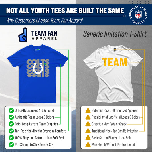 Indianapolis Colts NFL Youth Repeating Logo Football T-Shirt - Royal