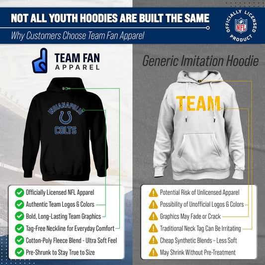 Indianapolis Colts Youth Gameday Hoodie Sweatshirt - Black