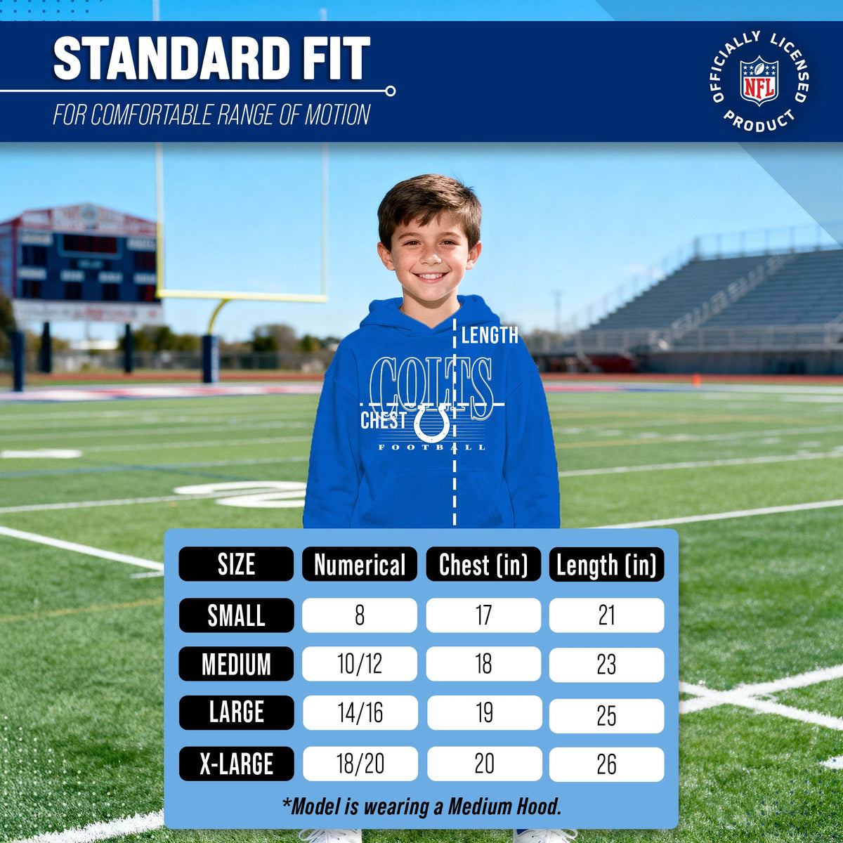 Indianapolis Colts NFL Youth Overtime Blueprint Fleece Hoodie Sweatshirt - Royal