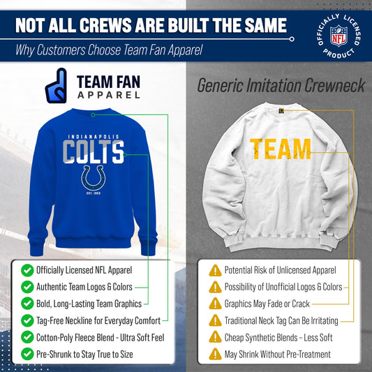 Indianapolis Colts NFL Color Block Fleece Crewneck - Royal