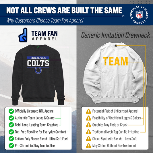 Indianapolis Colts NFL Team Block Crewneck Sweatshirt - Charcoal