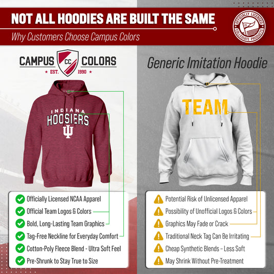 Indiana Hoosiers Hoodie Heathered Fleece Sweatshirt - Cardinal Heather