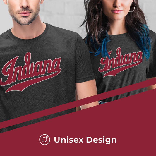 Indiana Hoosiers NCAA Cotton Blend Charcoal T-Shirt Men Women - Charcoal