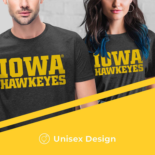 Iowa Hawkeyes NCAA Cotton Blend Charcoal T-Shirt Men Women - Charcoal