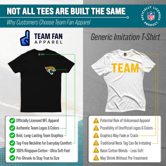 Jacksonville Jaguars NFL Pro Football Final Countdown Adult Cotton-Poly Short Sleeved T-Shirt For Men & Women - Black