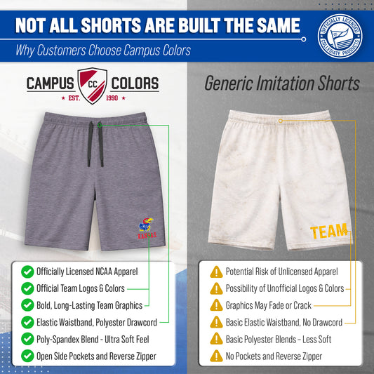Kansas Jayhawks NCAA Men’s University Athletic Performance Shorts - Gray Heather