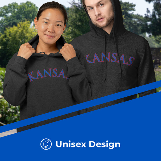 Kansas Jayhawks NCAA Fan Hoodie Sweatshirt Men Women - Charcoal