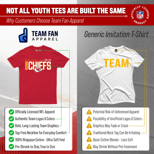 Kansas City Chiefs NFL Youth Modern Endzone T-Shirt Unisex Boys Girls - Red